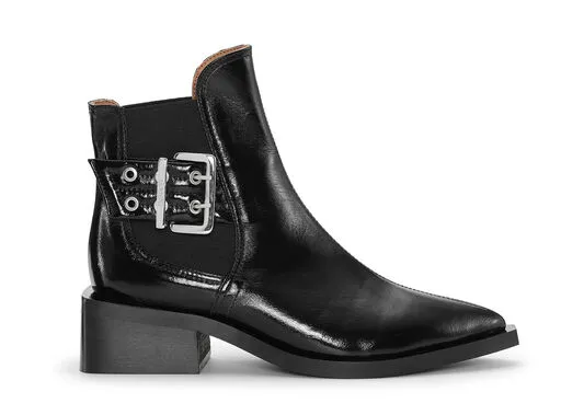 AccessoriesShoes GANNI Buckle Shoes Black Chunky Buckle Chelsea Boots Black
