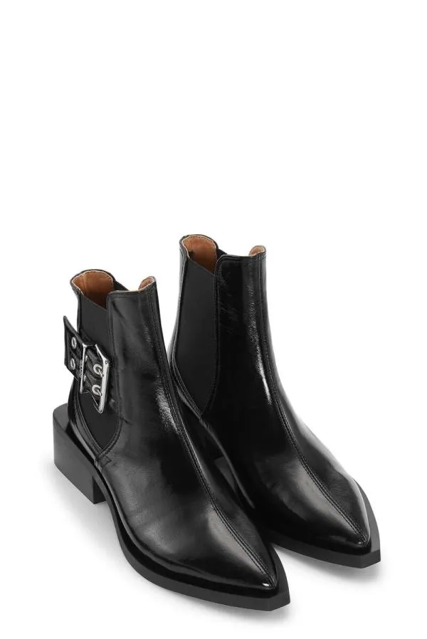 AccessoriesShoes GANNI Buckle Shoes Black Chunky Buckle Chelsea Boots Black AccessoriesShoes GANNI Buckle Shoes Black Chunky Buckle Chelsea Boots Black