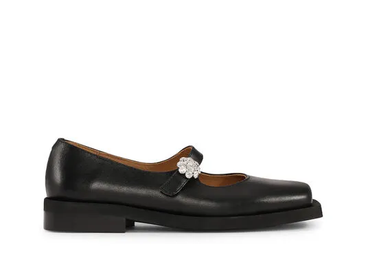 AccessoriesShoes GANNI Flats Mary Jane Ballerinas Black