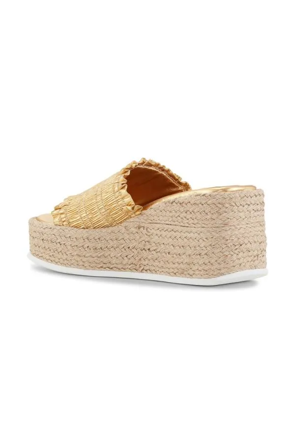 AccessoriesShoes GANNI Sandals Gold Smock Espadrille Wedge Sandals Gold AccessoriesShoes GANNI Sandals Gold Smock Espadrille Wedge Sandals Gold