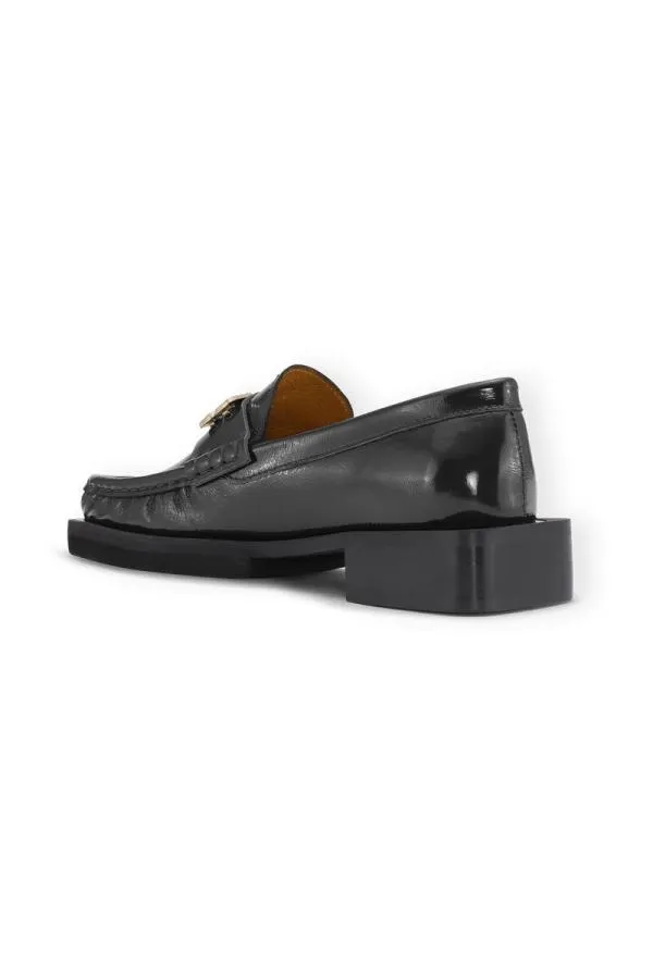 AccessoriesShoes GANNI Shoes Black Butterfly Logo Loafers Black