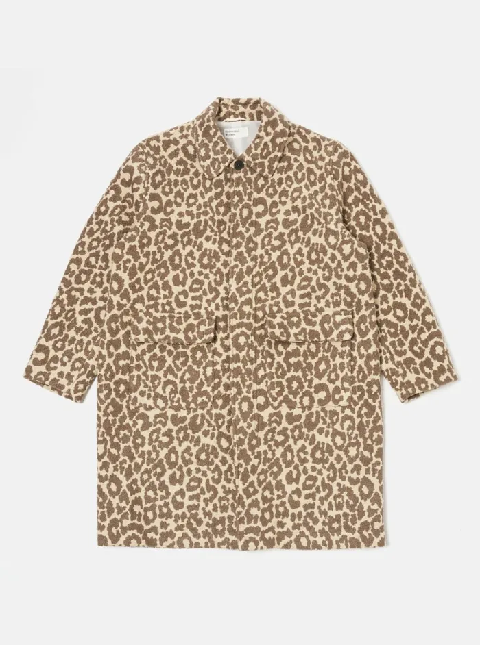 Account Coat In Natural Crazy Leopard Men Universal Works Coats and Outerwear Account Coat In Natural Crazy Leopard Men Universal Works Coats and Outerwear