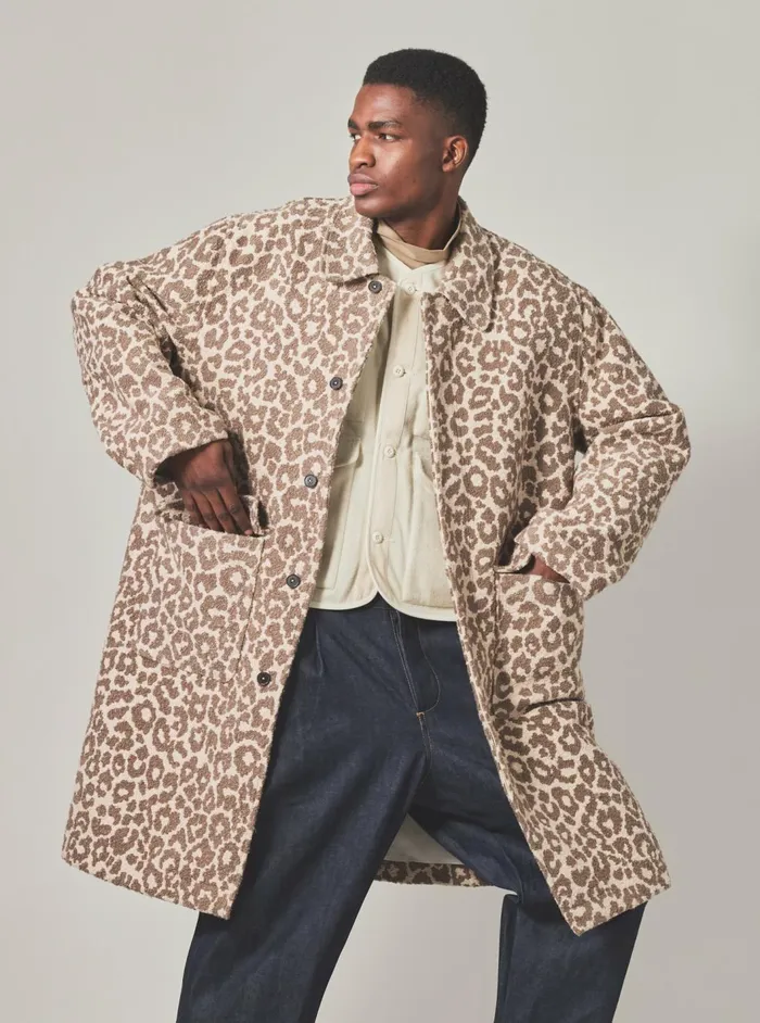 Account Coat In Natural Crazy Leopard Men Universal Works Coats and Outerwear