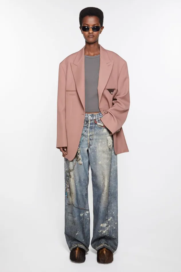 Acne Studios Baggy Fit Jeans 8211 1981F Mid Blue Women Trousers