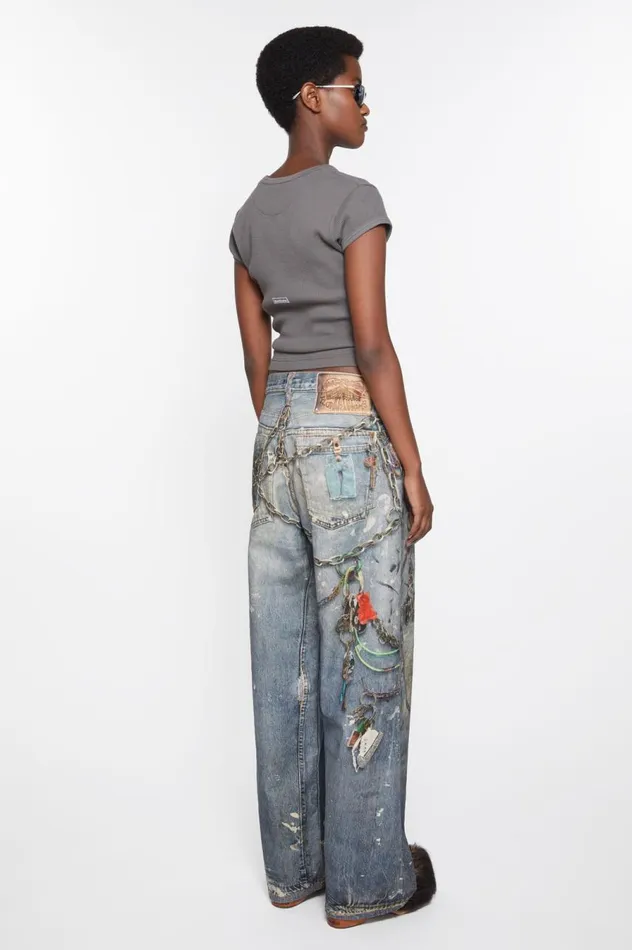 Acne Studios Baggy Fit Jeans 8211 1981F Mid Blue Women Trousers