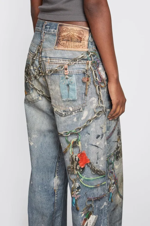 Acne Studios Baggy Fit Jeans 8211 1981F Mid Blue Women Trousers