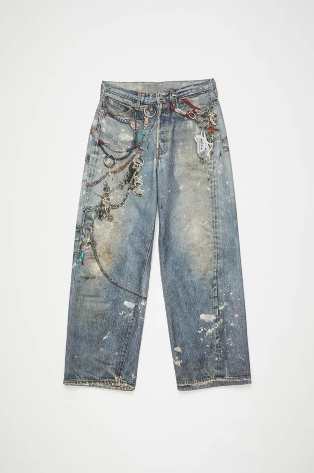 Acne Studios Baggy Fit Jeans 8211 1981F Mid Blue Women Trousers