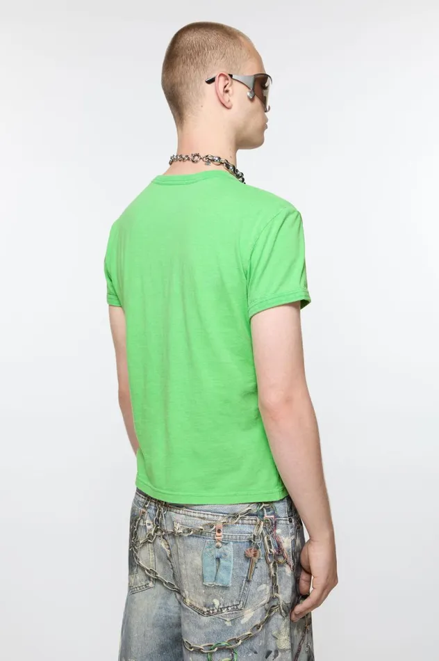 Acne Studios Blurred Logo Tshirt 8211 Fitted Unisex Fit Bright Green Men Tshirts