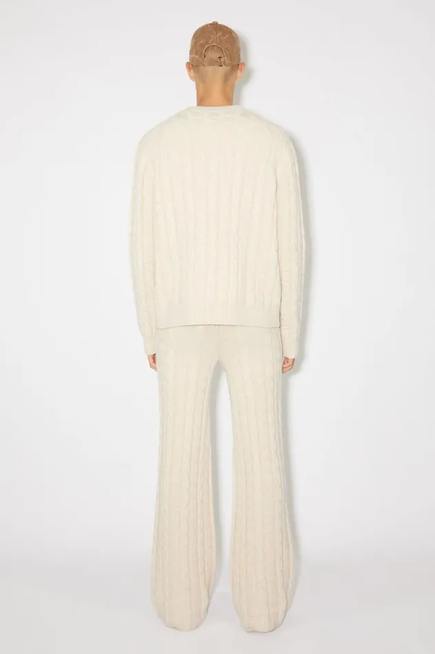 Acne Studios Cable Wool Trousers Oatmeal Melange Men Trousers