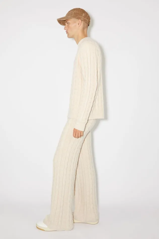Acne Studios Cable Wool Trousers Oatmeal Melange Men Trousers