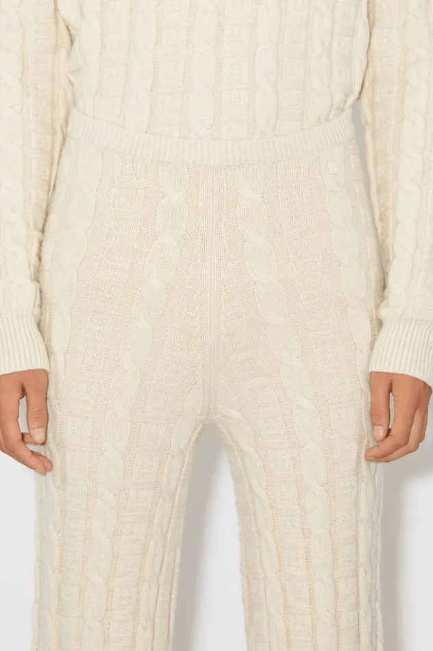 Acne Studios Cable Wool Trousers Oatmeal Melange Men Trousers