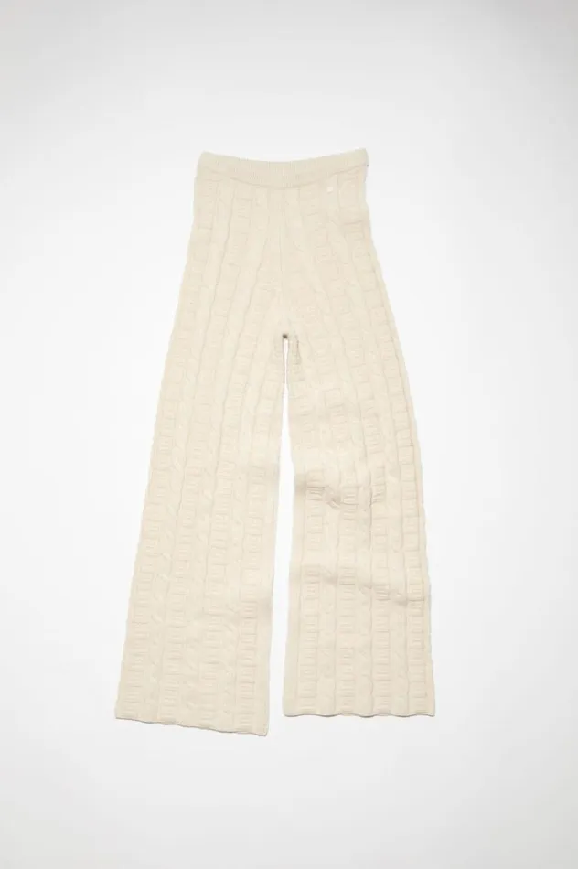 Acne Studios Cable Wool Trousers Oatmeal Melange Men Trousers
