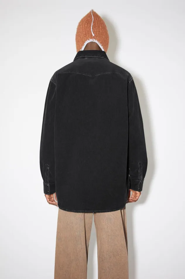 Acne Studios Corduroy Buttonup Shirt Black Men Shirts