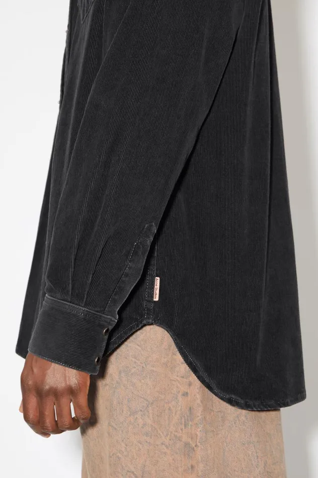 Acne Studios Corduroy Buttonup Shirt Black Men Shirts