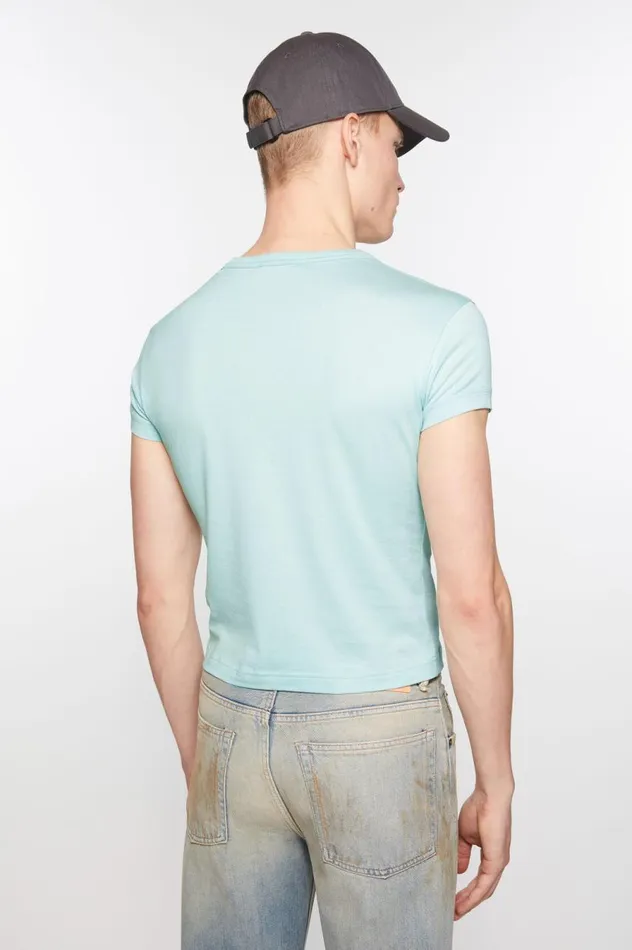 Acne Studios Crew Neck Tshirt 8211 Fitted Fit Dusty Blue Men Tshirts