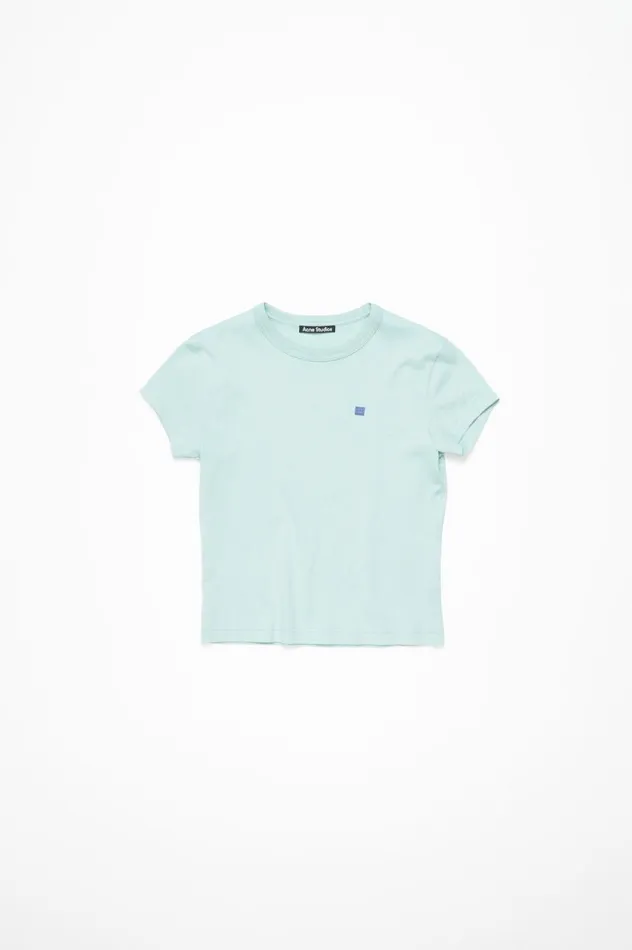Acne Studios Crew Neck Tshirt 8211 Fitted Fit Dusty Blue Men Tshirts