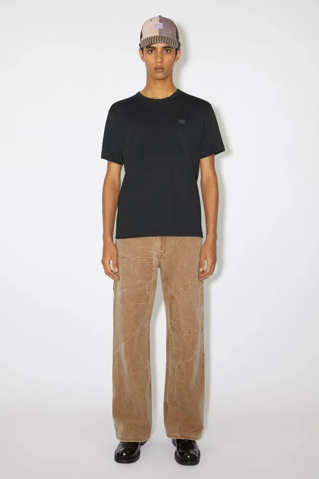 Acne Studios Crew Neck Tshirt Regular Fit Black Men Tshirts