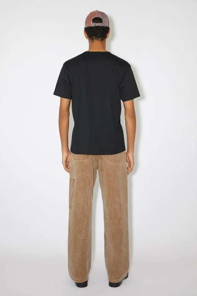 Acne Studios Crew Neck Tshirt Regular Fit Black Men Tshirts