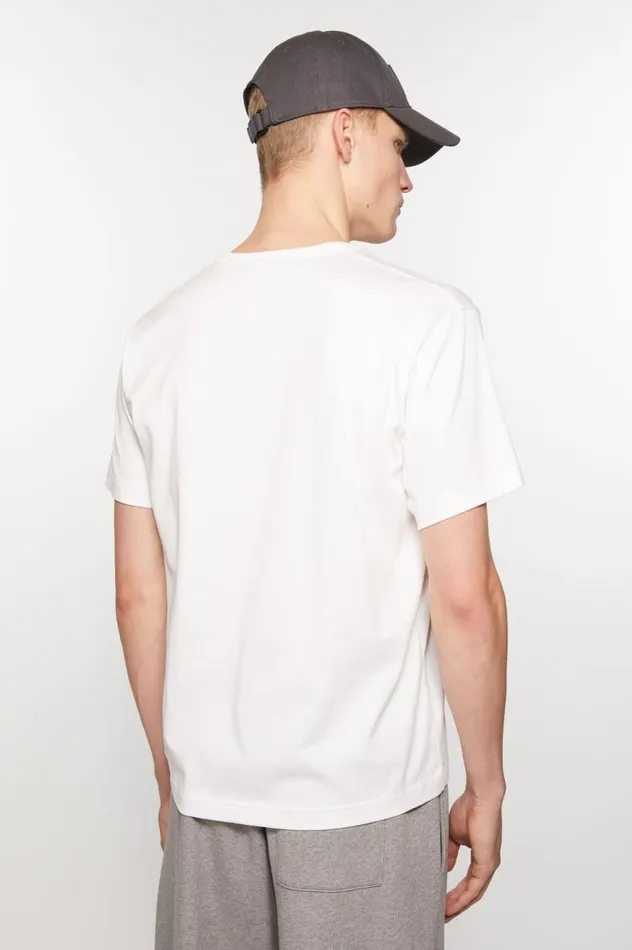 Acne Studios Crew Neck Tshirt Regular Fit Optic White Men Tshirts