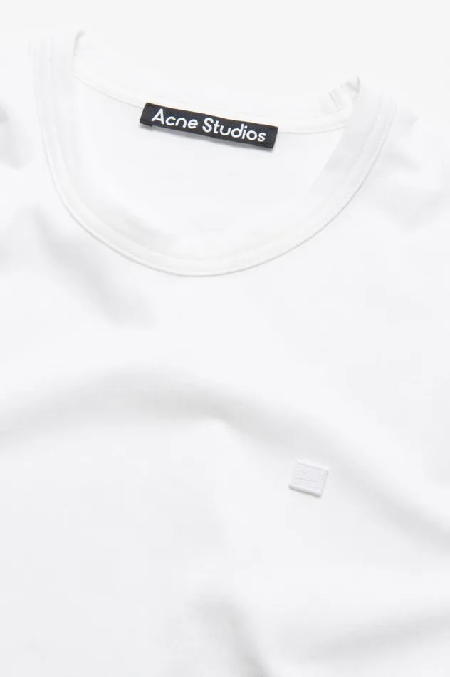 Acne Studios Crew Neck Tshirt Regular Fit Optic White Men Tshirts