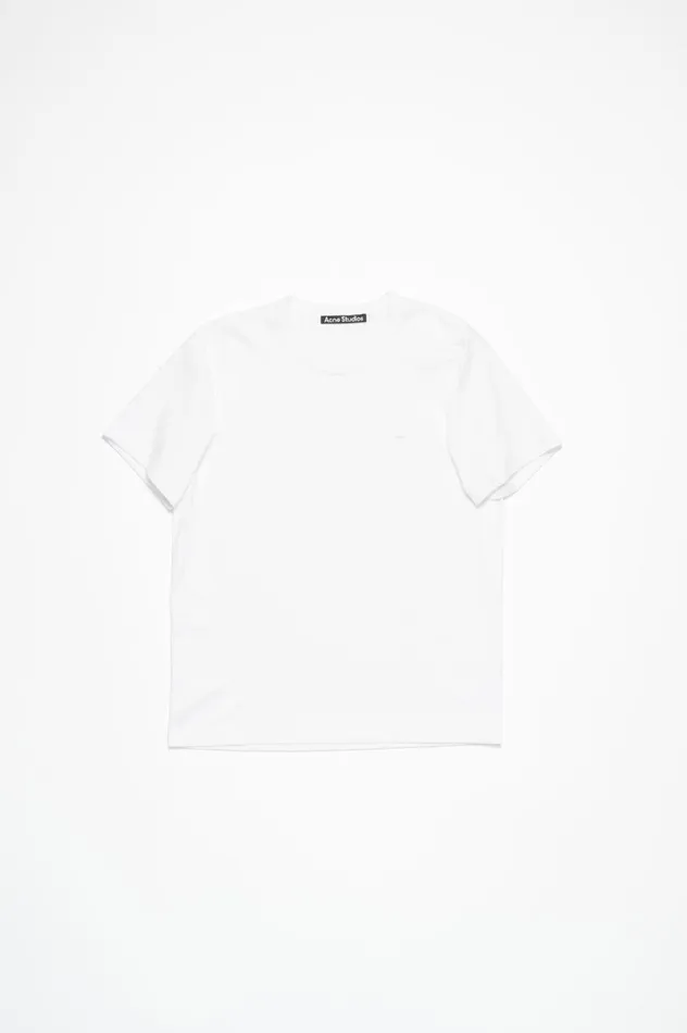 Acne Studios Crew Neck Tshirt Regular Fit Optic White Men Tshirts