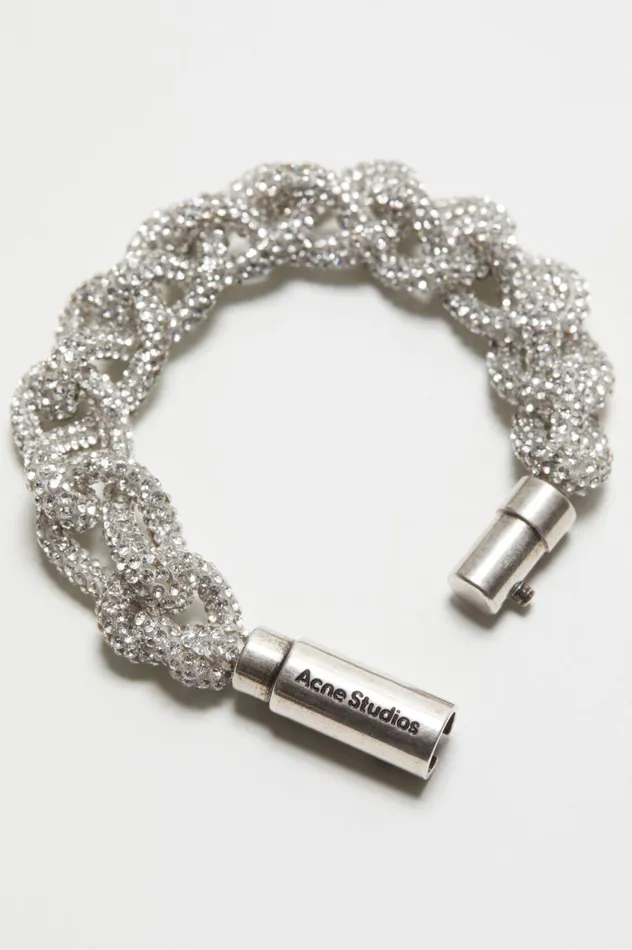 Acne Studios Crystal Cord Bracelet Antique Silversilver Women Jewellery