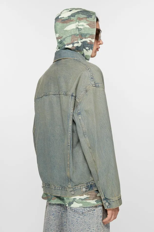 Acne Studios Denim Jacket 8211 Oversized Fit Bluebeige Men Outerwear