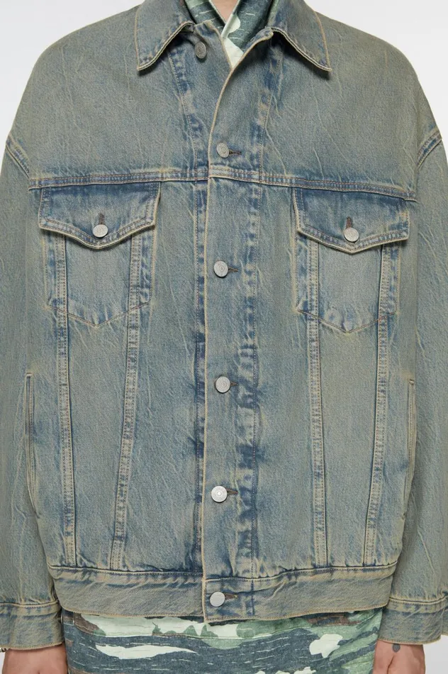 Acne Studios Denim Jacket 8211 Oversized Fit Bluebeige Men Outerwear