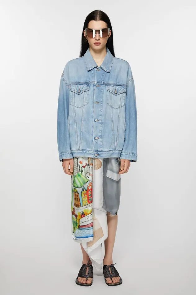 Acne Studios Denim Jacket 8211 Oversized Unisex Fit Light Blue Men Outerwear
