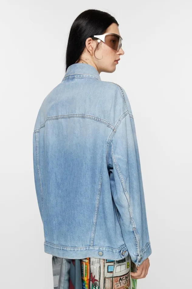 Acne Studios Denim Jacket 8211 Oversized Unisex Fit Light Blue Men Outerwear