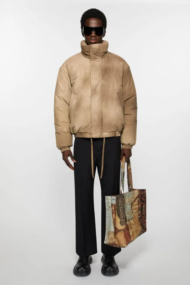 Acne Studios Dyed Puffer Jacket Camel Beige Men Outerwear