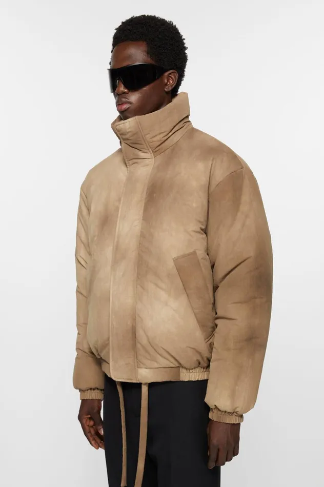 Acne Studios Dyed Puffer Jacket Camel Beige Men Outerwear