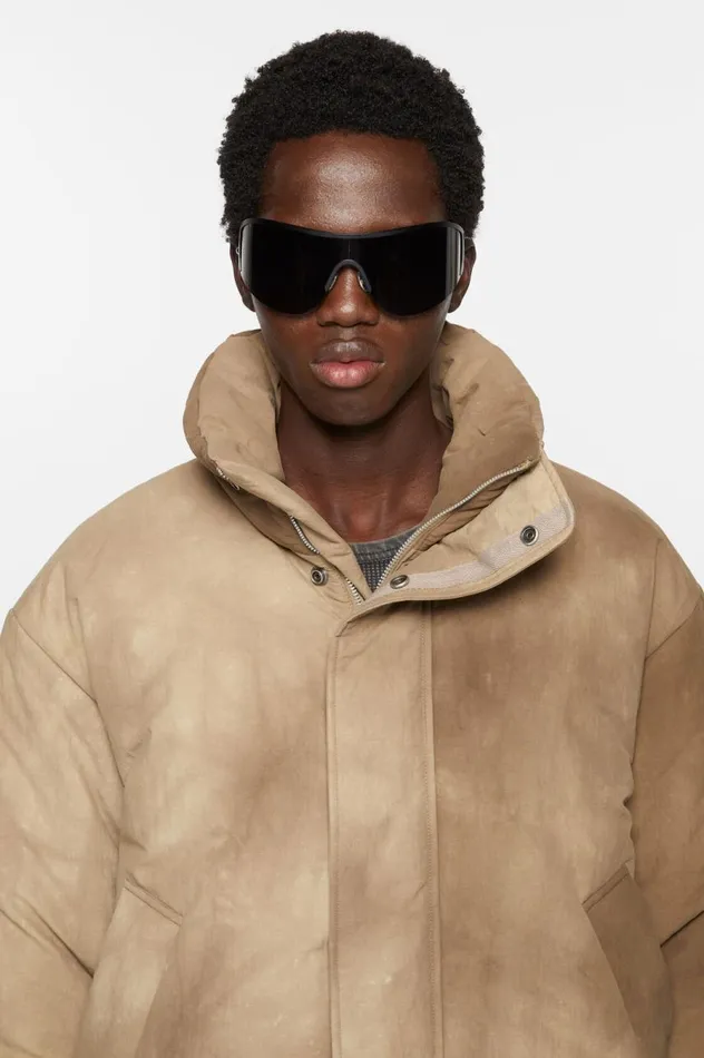 Acne Studios Dyed Puffer Jacket Camel Beige Men Outerwear
