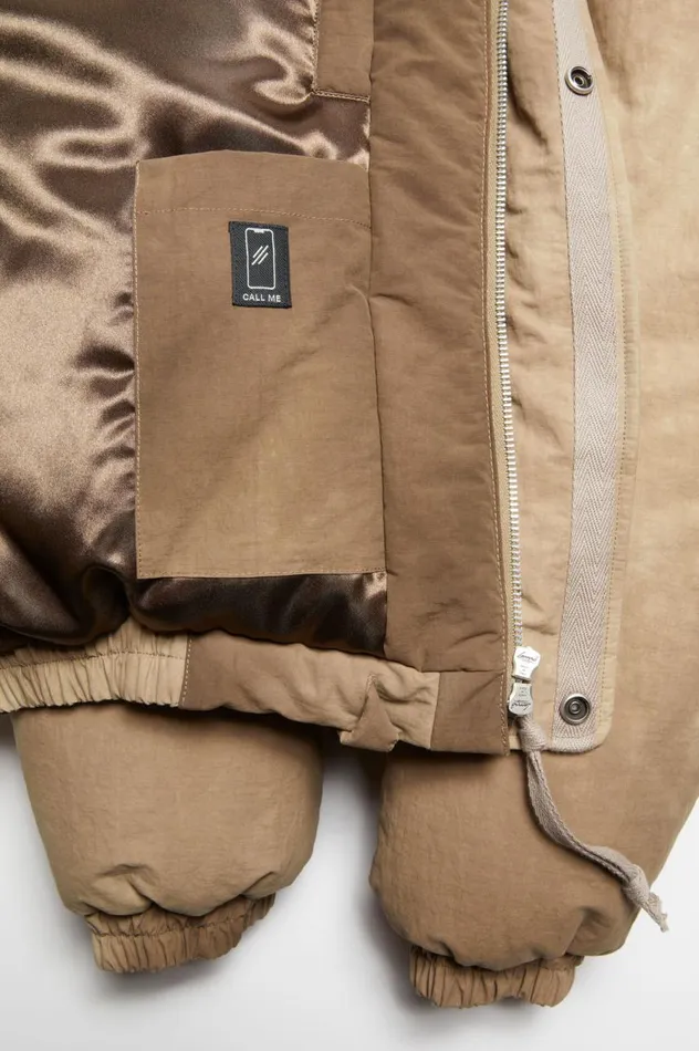 Acne Studios Dyed Puffer Jacket Camel Beige Men Outerwear