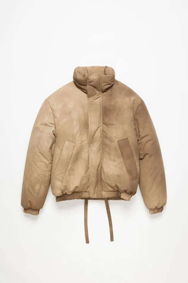 Acne Studios Dyed Puffer Jacket Camel Beige Men Outerwear