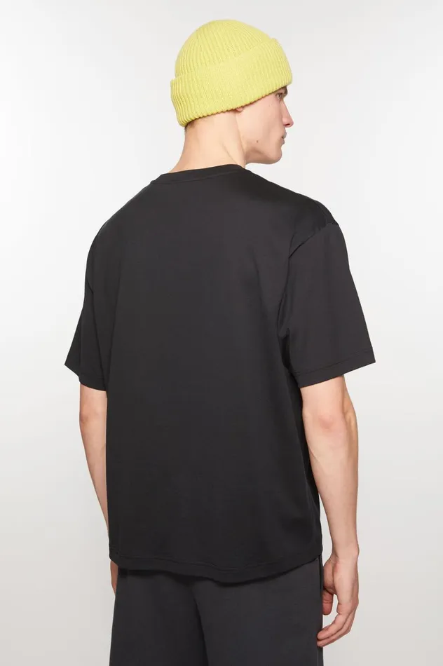 Acne Studios Face Logo Tshirt 8211 Relaxed Fit Black Men Tshirts