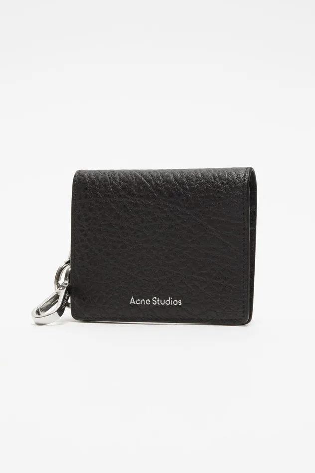 Acne Studios Folded Leather Wallet Black Men Small Leather Goods