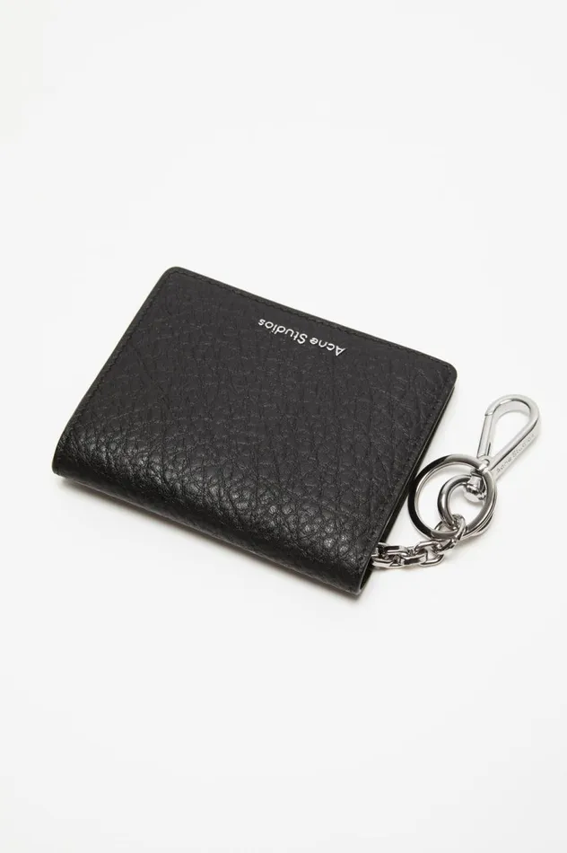 Acne Studios Folded Leather Wallet Black Men Small Leather Goods