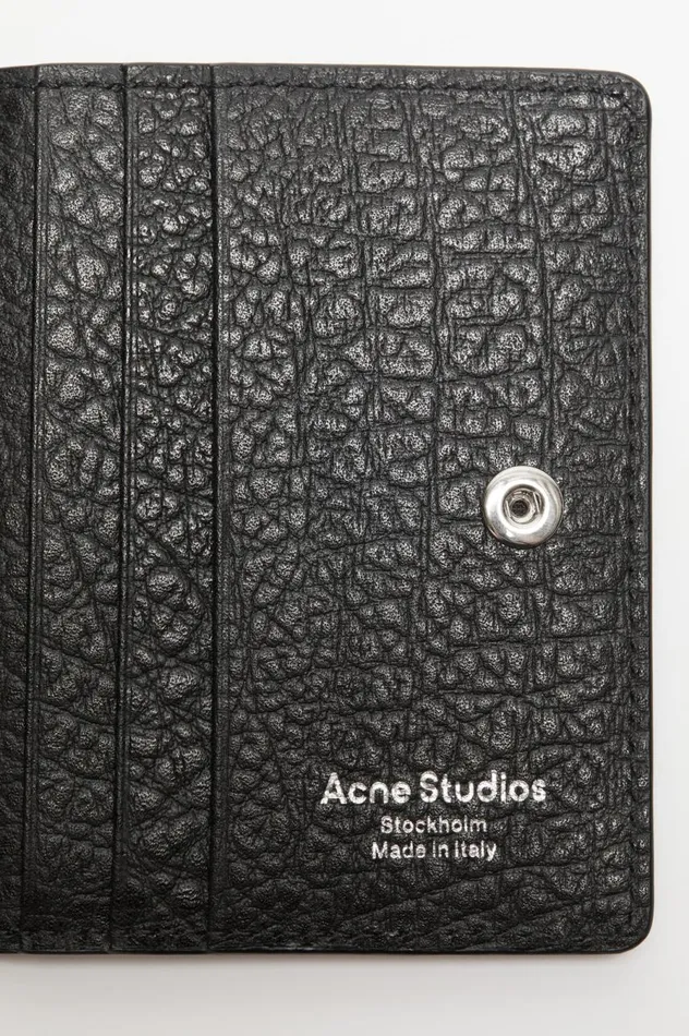Acne Studios Folded Leather Wallet Black Men Small Leather Goods