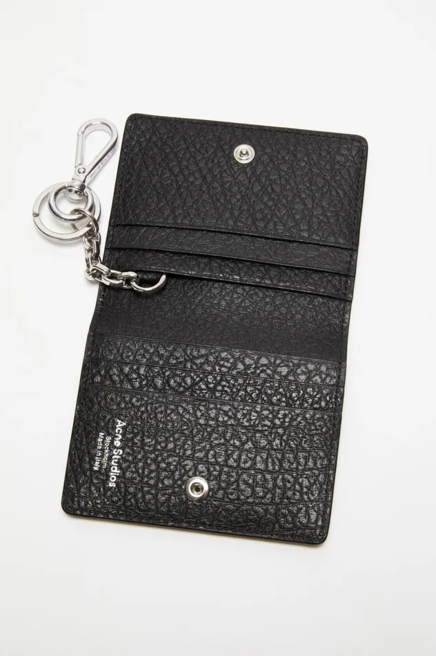 Acne Studios Folded Leather Wallet Black Men Small Leather Goods