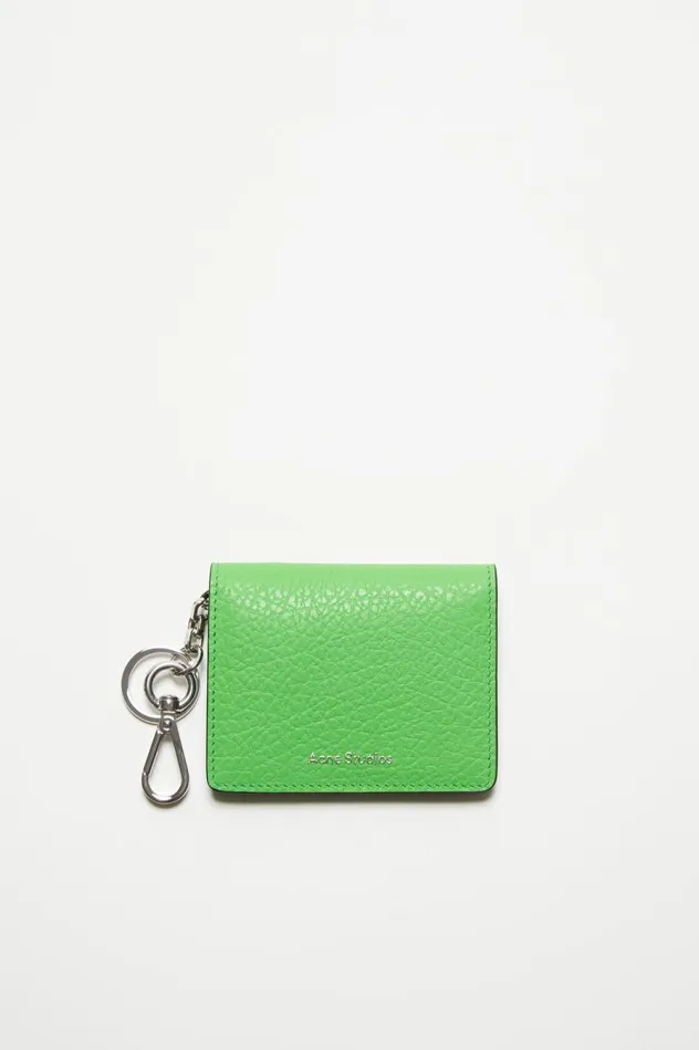 Acne Studios Folded Leather Wallet Green Women Small Leather Goods