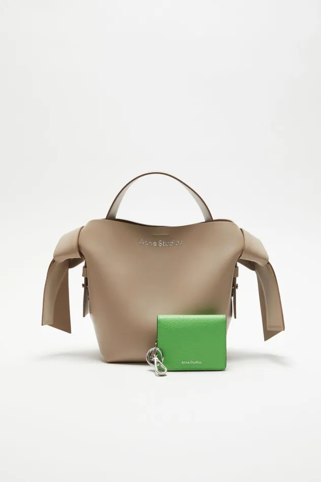 Acne Studios Folded Leather Wallet Green Women Small Leather Goods