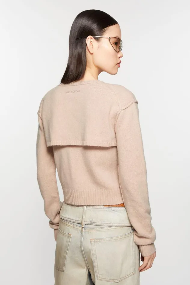 Acne Studios Knit Tank Top Cardigan Set Dusty Pink Women Knitwear