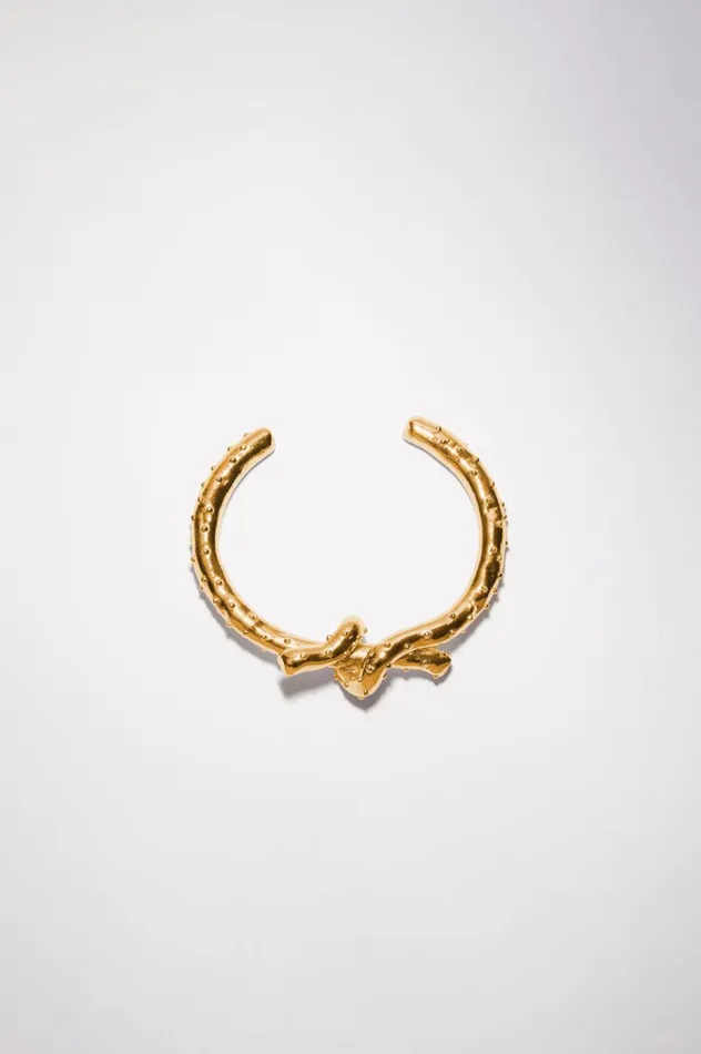 Acne Studios Knot Cuff Bracelet Gold Women Jewellery