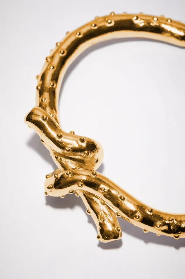 Acne Studios Knot Cuff Bracelet Gold Women Jewellery