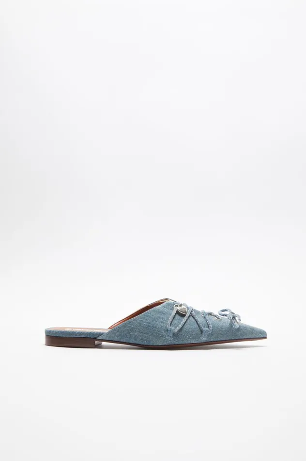 Acne Studios Laceup Mules Dusty Blue Women Shoes