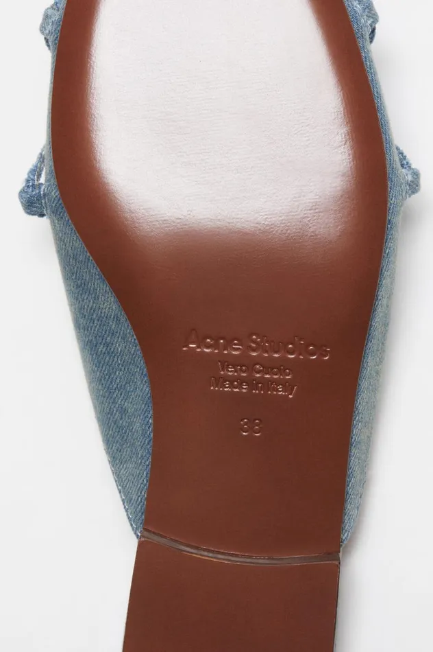 Acne Studios Laceup Mules Dusty Blue Women Shoes