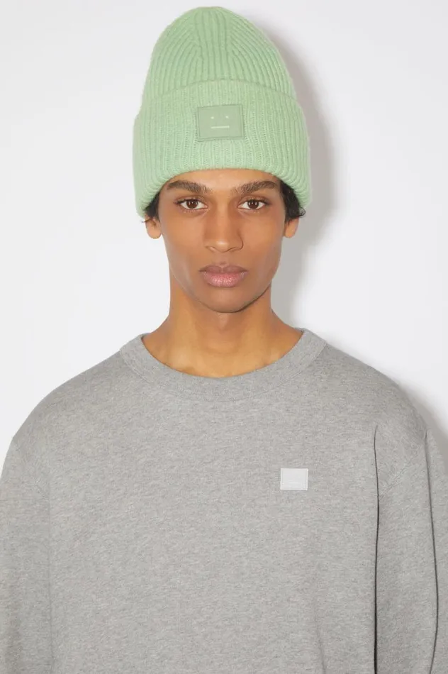 Acne Studios Large Face Logo Beanie Spring Green Women Hats
