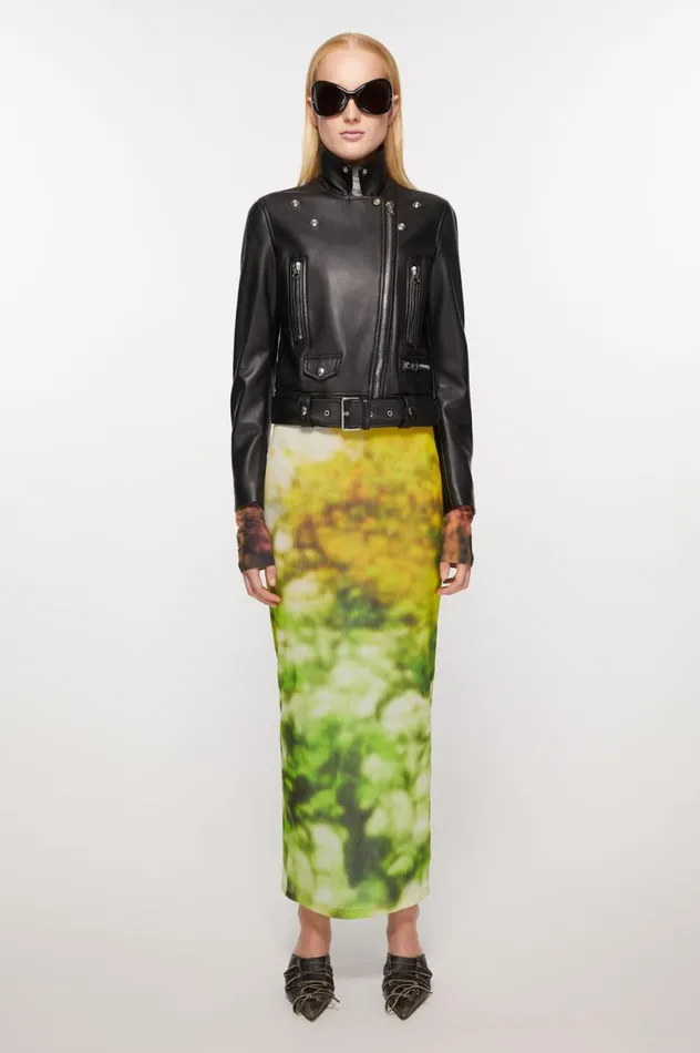 Acne Studios Leather Biker Jacket Black Women Outerwear