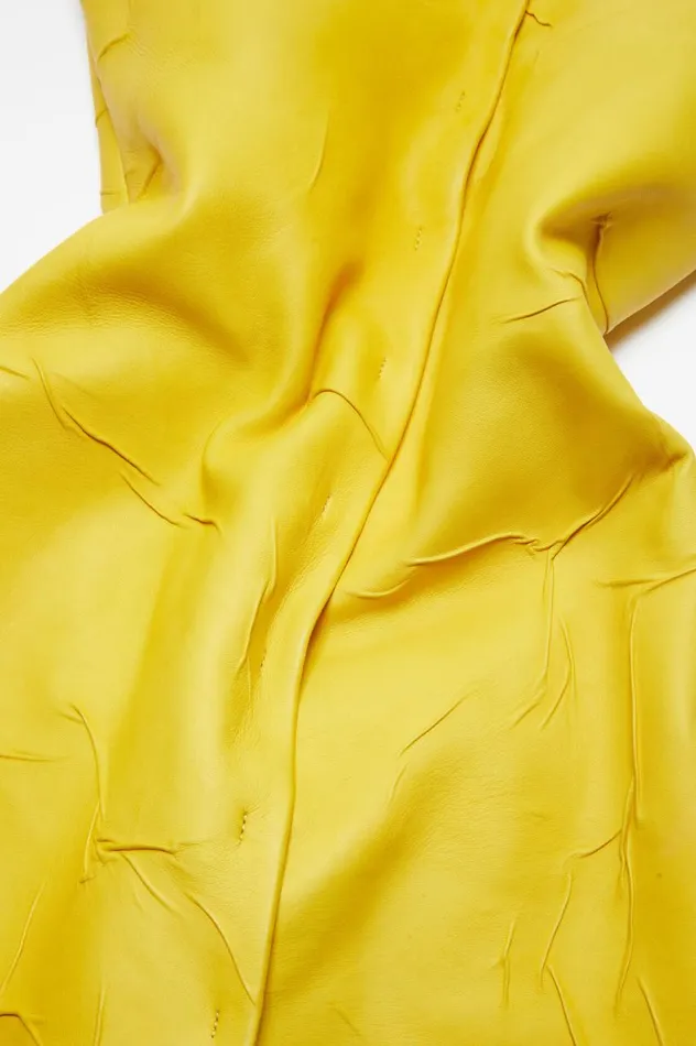 Acne Studios Leather Bustier Dress Yellow Women Dresses